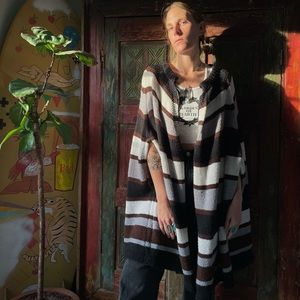 Vintage western blanket poncho cardigan